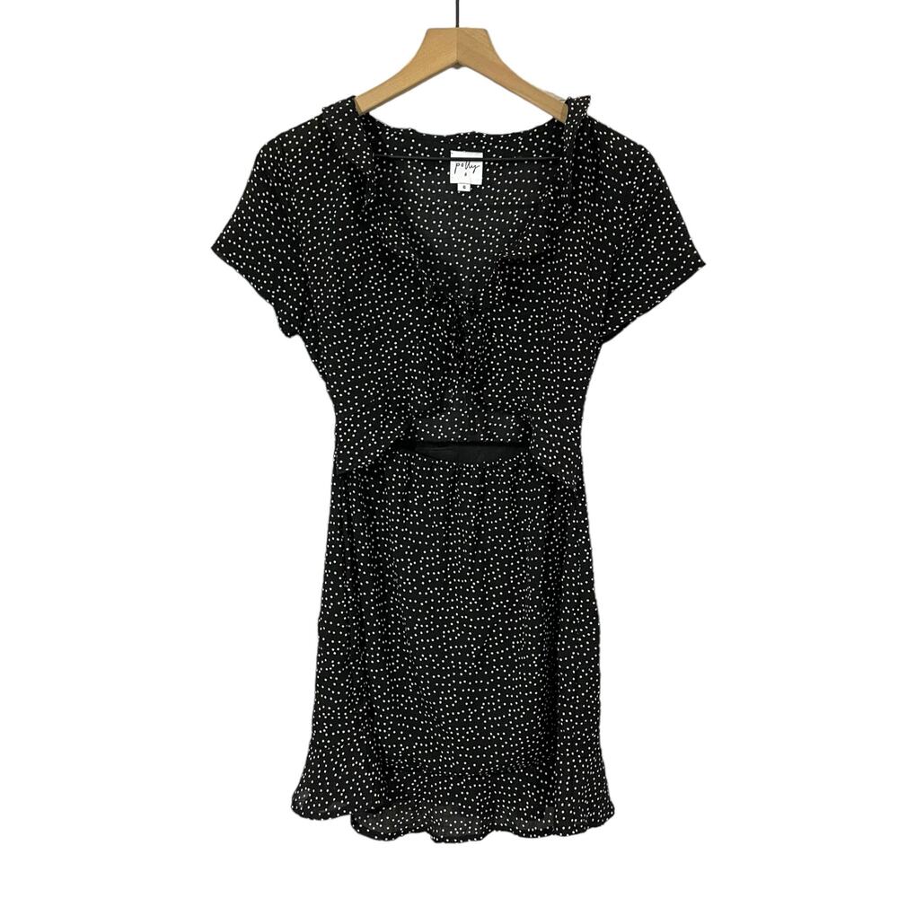 Princess Polly Tie Front Polka Dot Mini Dress - Black - 6